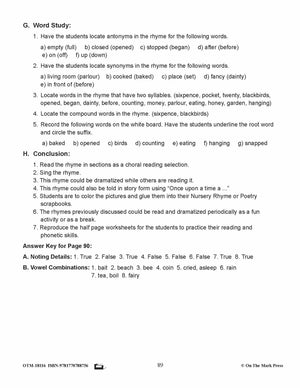 Sing A Song Of Sixpence Lesson Plan Gr. 1-3  Aligned To Common Core