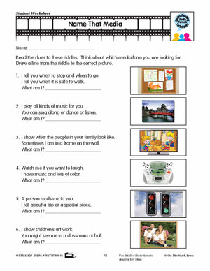 Elements of Media Form Grades K-1 Lesson Plan  - Aligned to Common Core