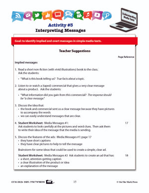 Interpreting Media Messages Lesson and Worksheets Grades 2-3 - Aligned to Common Core