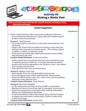 Making a Media Text Lesson Plan Grades 2-3 - Aligned to Common Core