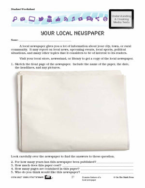 Newspapers Lesson Plan Grades 4-6 - Aligned to Common Core