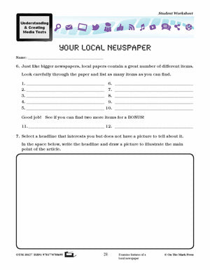 Newspapers Lesson Plan Grades 4-6 - Aligned to Common Core