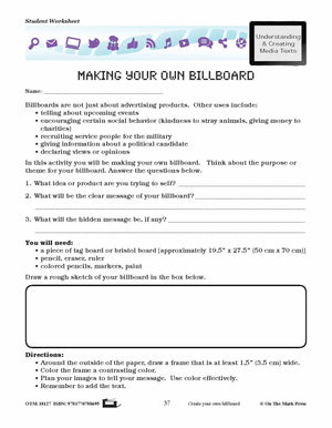 Early Billboards Lesson Plan Grades 4-6 - Aligned to Common Core