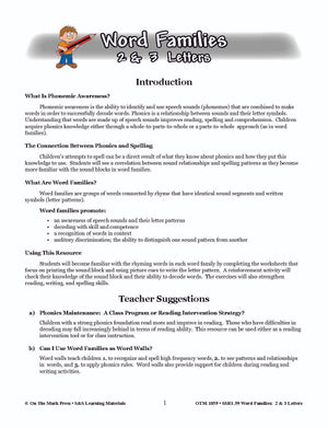 The _aw Word Family Worksheets Grades 1-3
