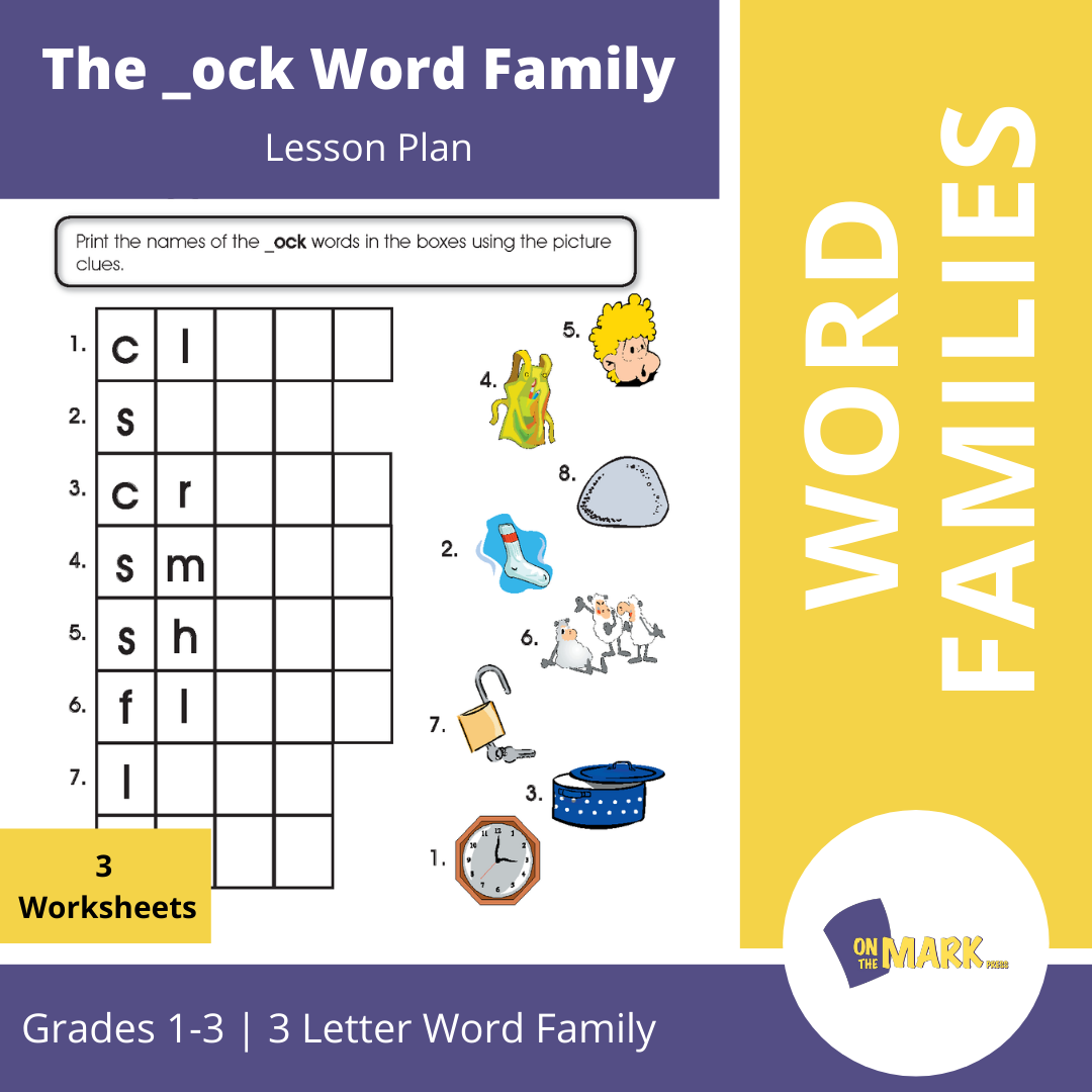 The _ock Word Family Worksheets Grades 1-3