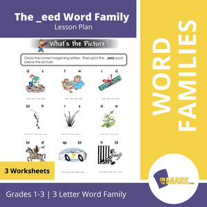 The _eed Word Family Worksheets Grades 1-3