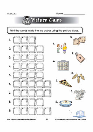 The _ice Word Family Worksheets Grades 1-3