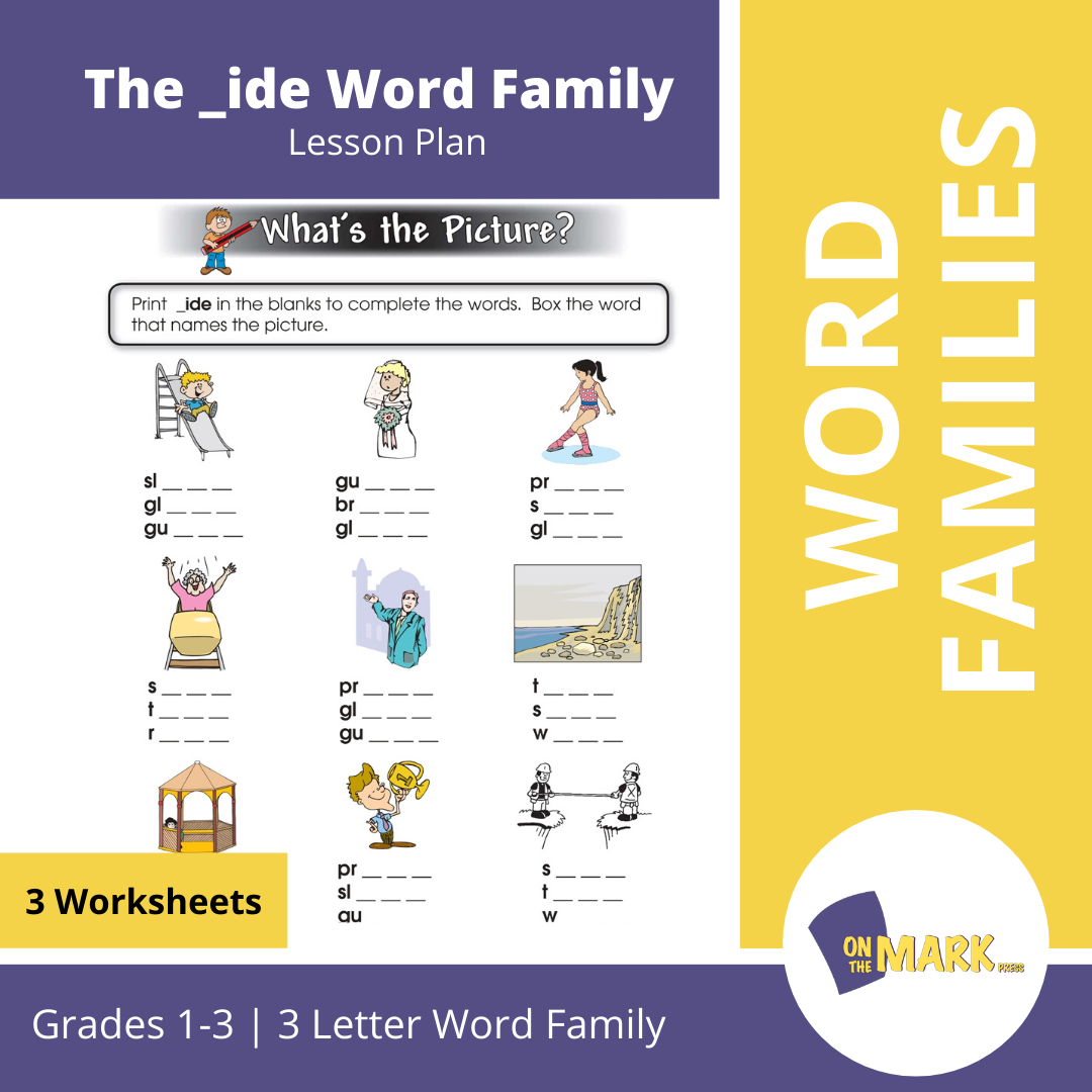 The _ide Word Family Worksheets Grades 1-3