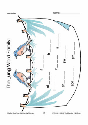 The _ung Word Family Worksheets Grades 1-3