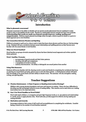 The _unk Word Family Worksheets Grades 1-3