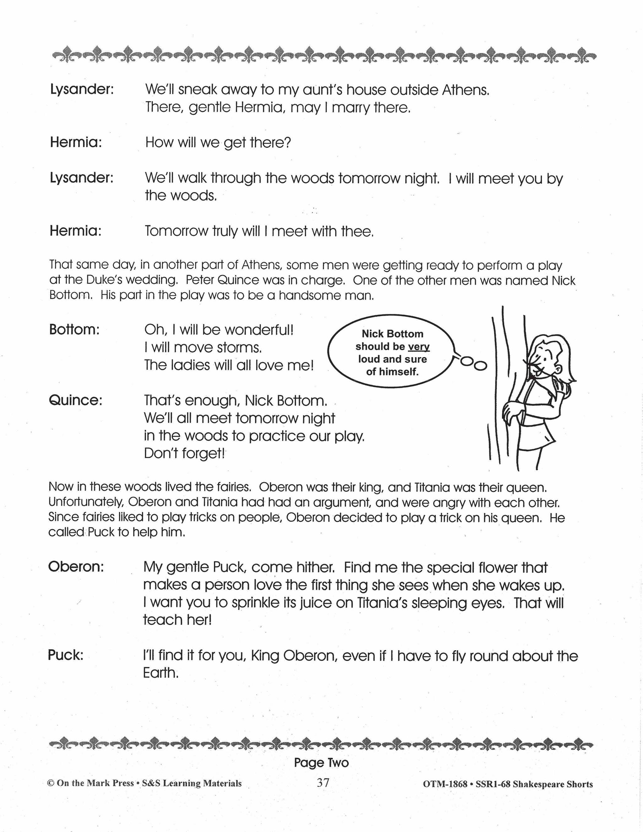 A Midsummer Night's Dream Readers' Theater Gr. 2-4