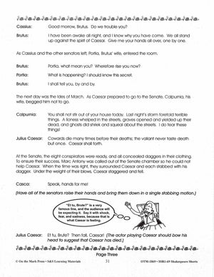 Julius Caesar  - Shakespeare Play - A Readers' Theater Script & Activities Gr. 4-6