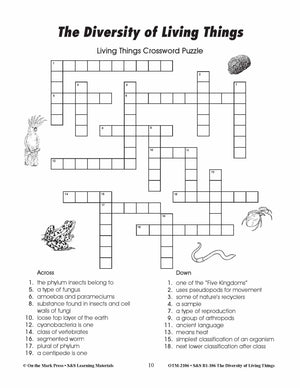 Diversity of Living Things Crossword Puzzle Grades 4-6