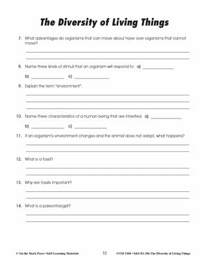 The Process of Life Quiz Grades 4-6