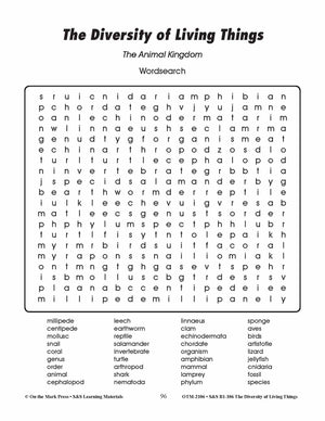The Animal Kingdom Word Search Grades 4-6
