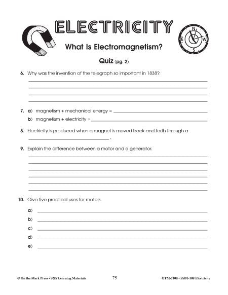 Electromagnetism Quiz Grades 4-6