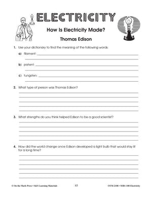 Thomas Edison Lesson & Quiz Grades 4-6