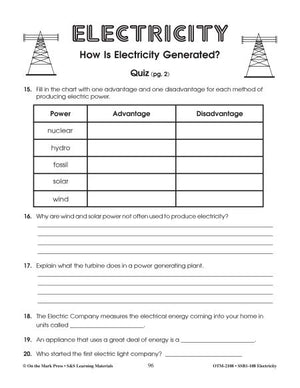 How is Electricity Generated Quiz Grades 4-6