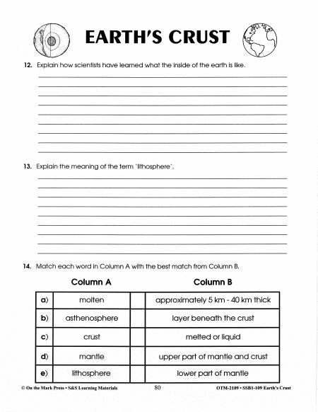 Inside the Earth Quiz Grades 6-8