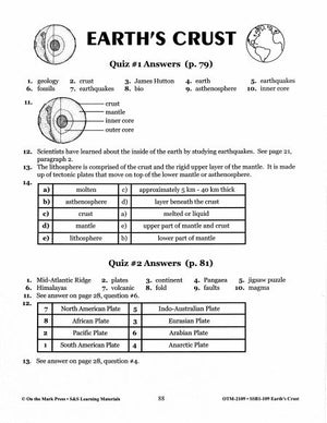 Inside the Earth Quiz Grades 6-8