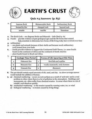 Rocks & Fossils Quiz Grades 6-8