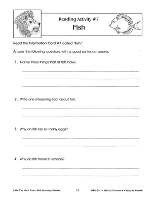 Fish Lesson Grades 2-3