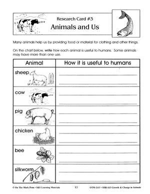 Life Cycle Research Cards Lesson Grades 2-3