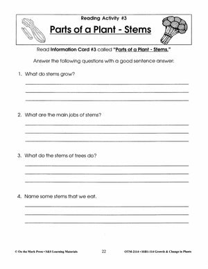 Parts of a Plant - Stems Lesson Grades 2-3