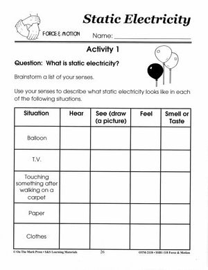 Static Electricity Experiments Grades 1-3