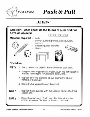 Push and Pull Activities Grades 1-3