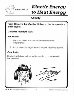 Kinetic Energy to Heat Energy Activity Grades 1-3