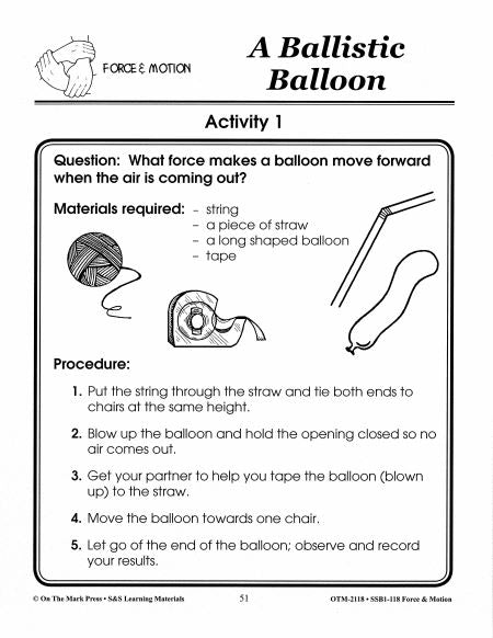 A Ballistic Balloon Activity Grades 1-3 - Force and Motion