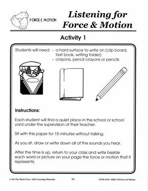 Listening for Force and Motion Grades 1-3