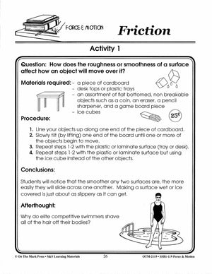 Friction Activities Lesson Plan Grades 4-6