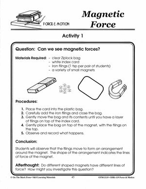 Magnetic Force Experiment Gr. 4-6 Lesson Plan