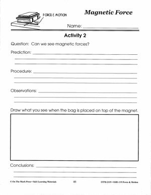 Magnetic Force Experiment Gr. 4-6 Lesson Plan