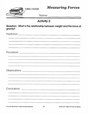 Measuring Forces Activity Grades 4-6 Lesson Plan