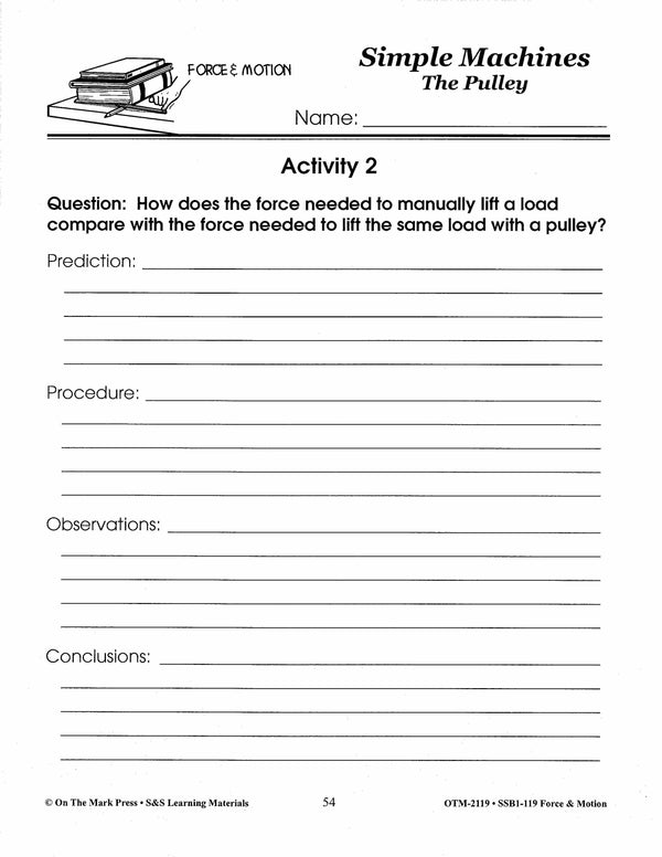 The Pulley Activity Grades 46 Lesson Plan
