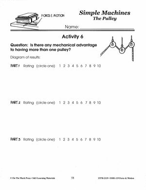 The Pulley Activity Grades 4-6 Lesson Plan