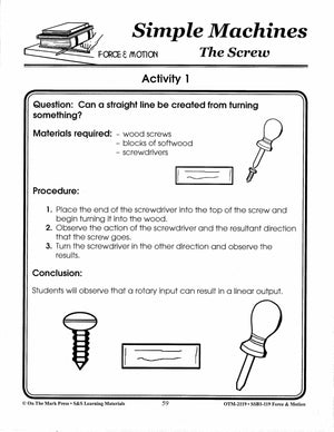 Screw Homework The Screw Activity Lesson Plan Grades 4-6