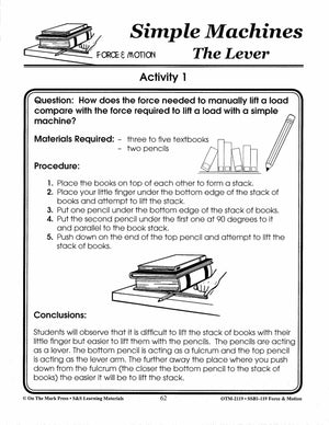 The Lever Activity Grades 4-6 Lesson Plan