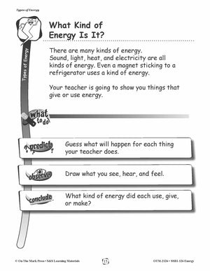 Types of Energy Lesson Plan Grades 1-3