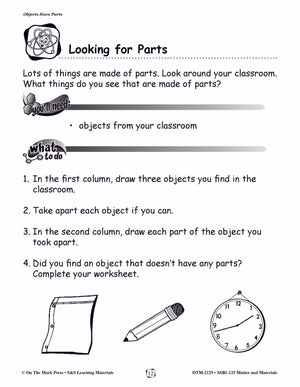 Objects Have Parts Lesson Plan (Matter and Materials) Grades 1-3