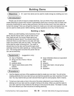Building Dams Experiment Lesson Plan (environment) Grades 5-8