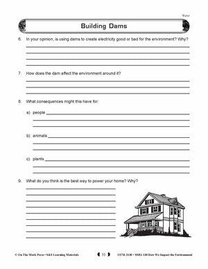 Building Dams Experiment Lesson Plan (environment) Grades 5-8