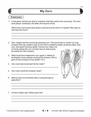 My Corn Lesson Plan (big farms/environment) Grades 5-8