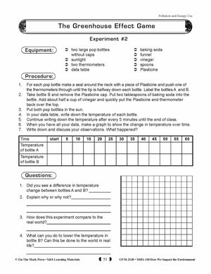 The Greenhouse Effect Game  Lesson Gr. 5-8