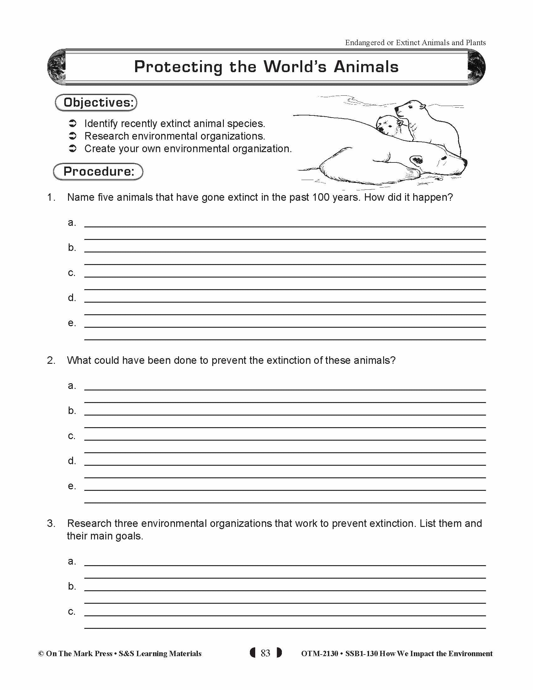 Protecting the World's Animals Lesson Plan Grades 5-8