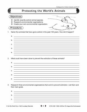 Protecting the World's Animals Lesson Plan Grades 5-8