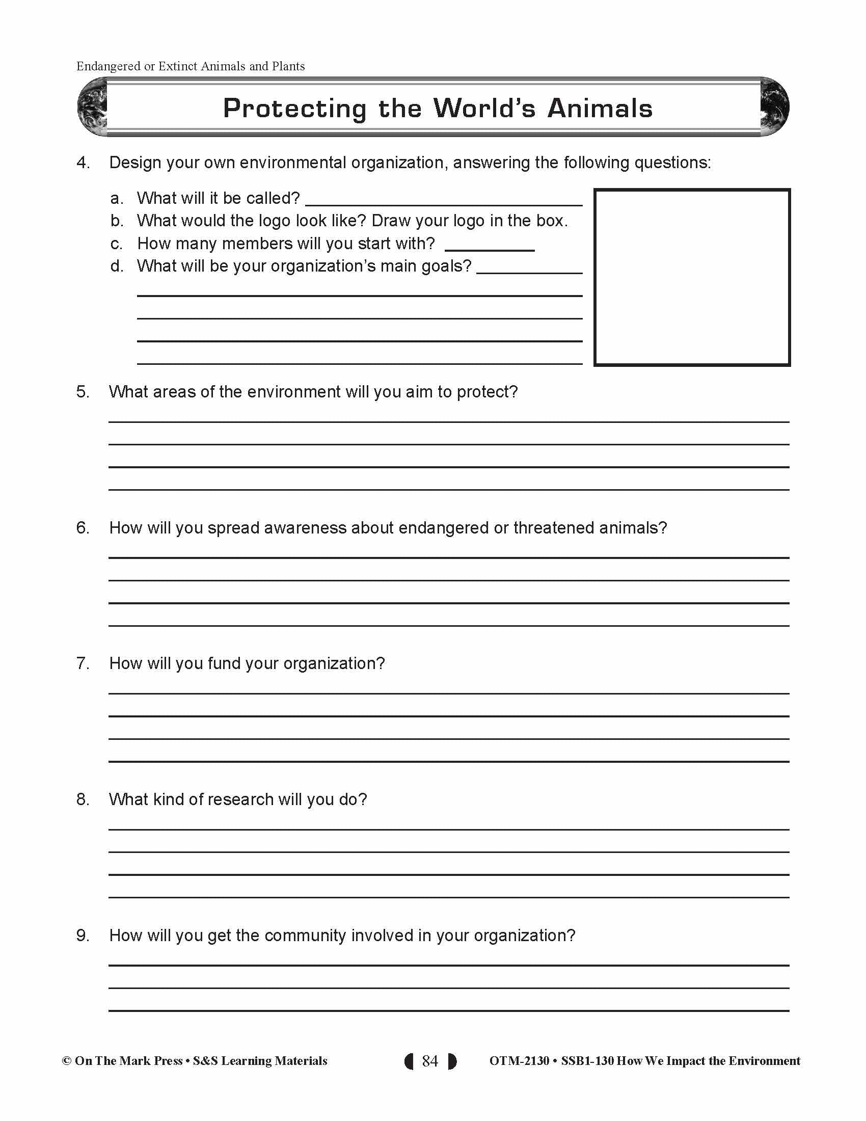 Protecting the World's Animals Lesson Plan Grades 5-8